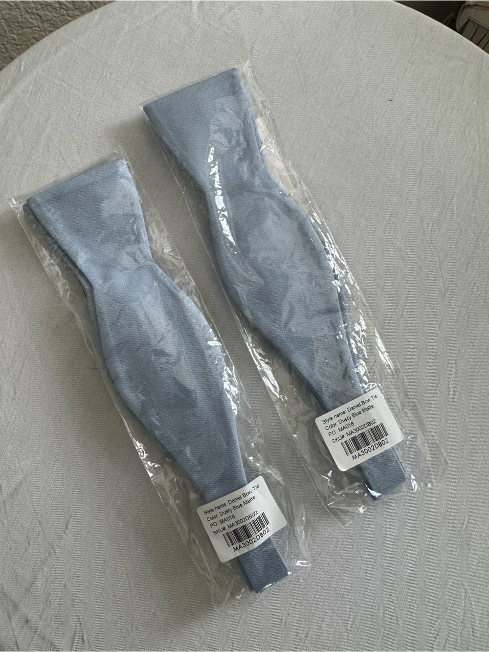 Birdy Grey Dusty Blue Matt Self-Tie Bow Ties (Pair)